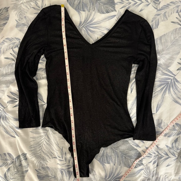 BODYSUIT Sparkly Black Leotard stretch size S - M TEZENIS Italy - Picture 11 of 12